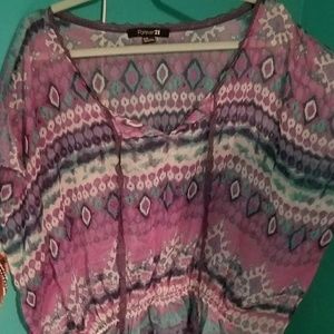 Multicolor sheer blouse